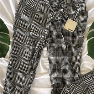 Houndstooth Paperbag Trousers